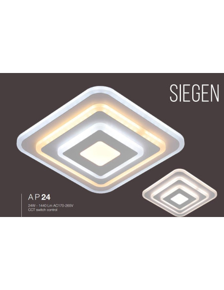 SIEGEN APLIQUE 24W  CCT BLANCO 240X60mm