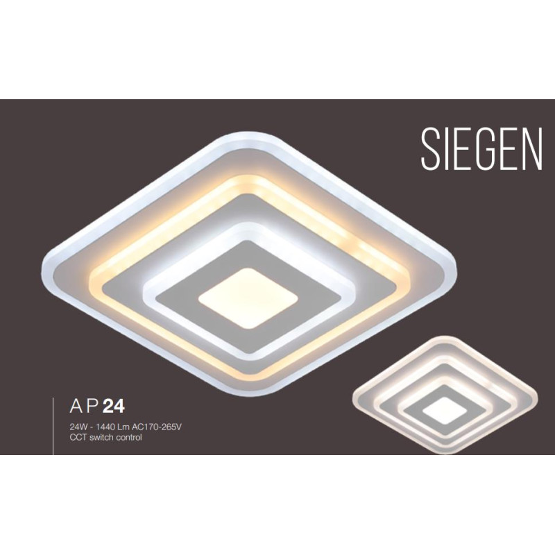 SIEGEN APLIQUE 24W  CCT BLANCO 240X60mm
