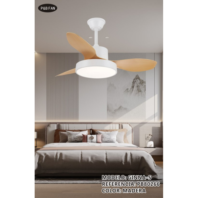GINNA S VENTILADOR CCT 3 ASPAS DC BLANCO CON LUZ 