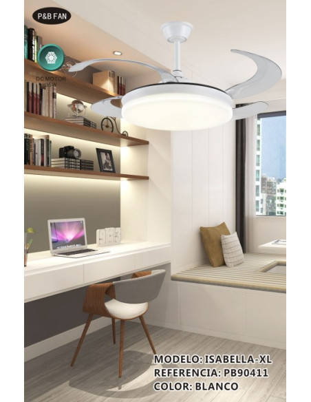 VENTILADOR DC ISABELLA XL 45 45W BLANCO 6 VEL  CCT