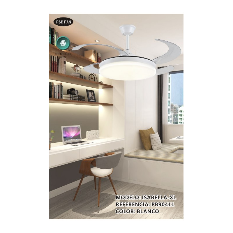 VENTILADOR DC ISABELLA XL 45 45W BLANCO 6 VEL  CCT