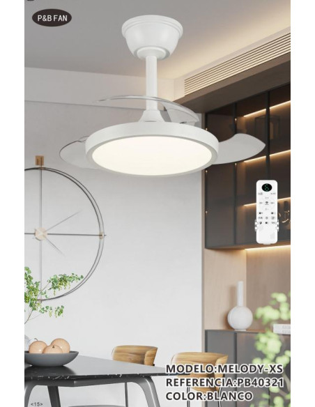 VENTILADOR MELODY XS RETRACTIL 24W DIMABLE 68X30CM