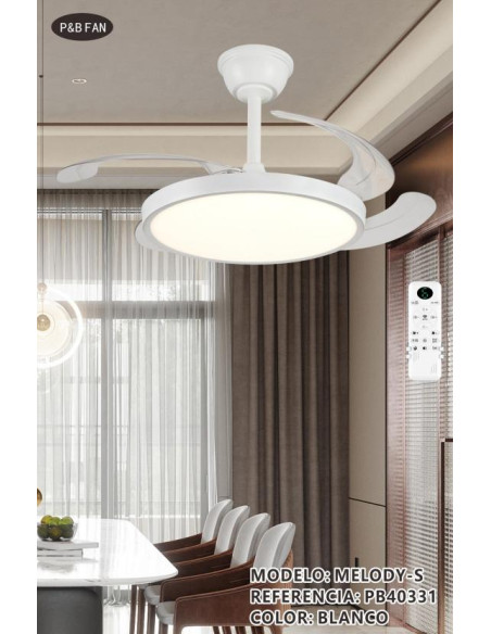 VENTILADOR MELODY S RETRACTIL 32W DIMABLE 92X41CM