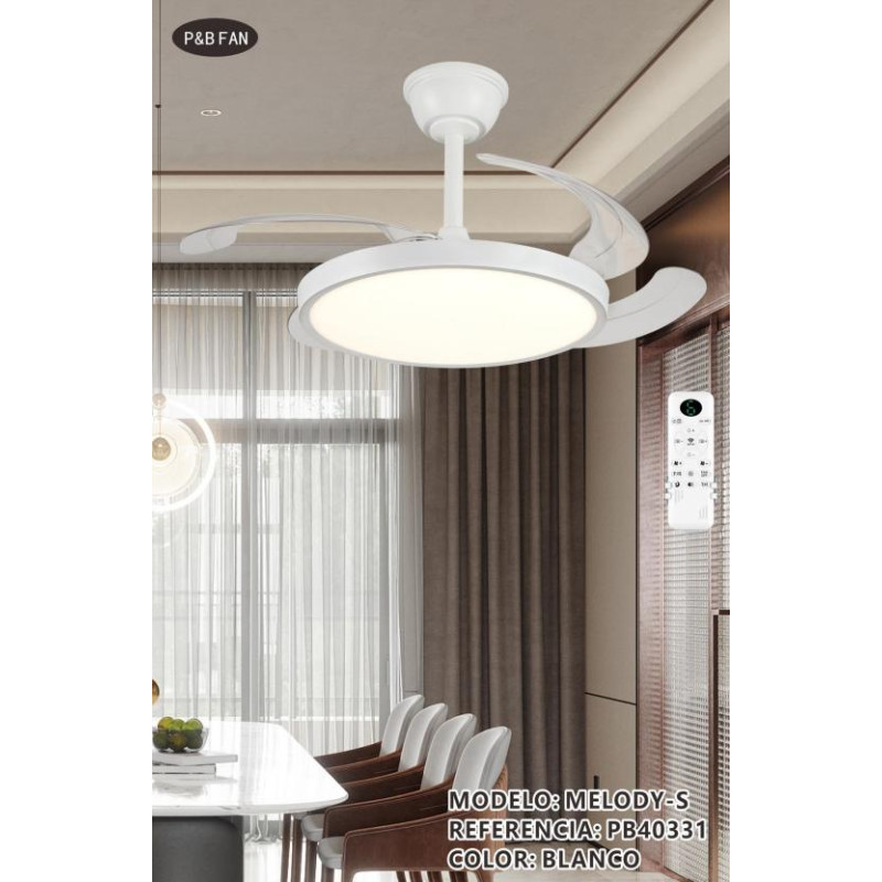 VENTILADOR MELODY S RETRACTIL 32W DIMABLE 92X41CM