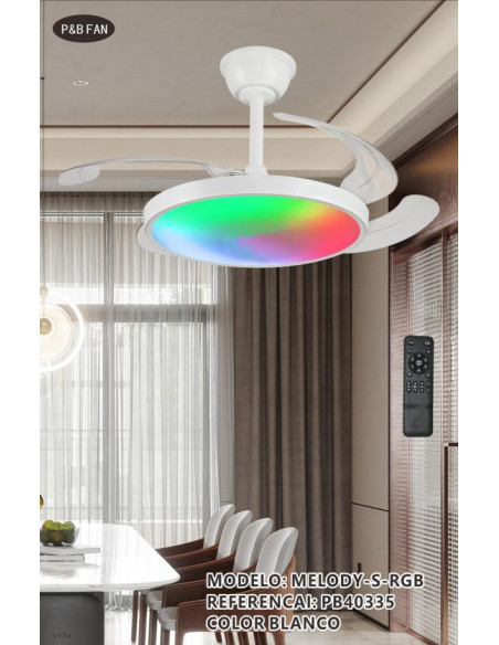 VENTILADOR MELODY S RETRACTIL 32W DIMABLE 68X30CM