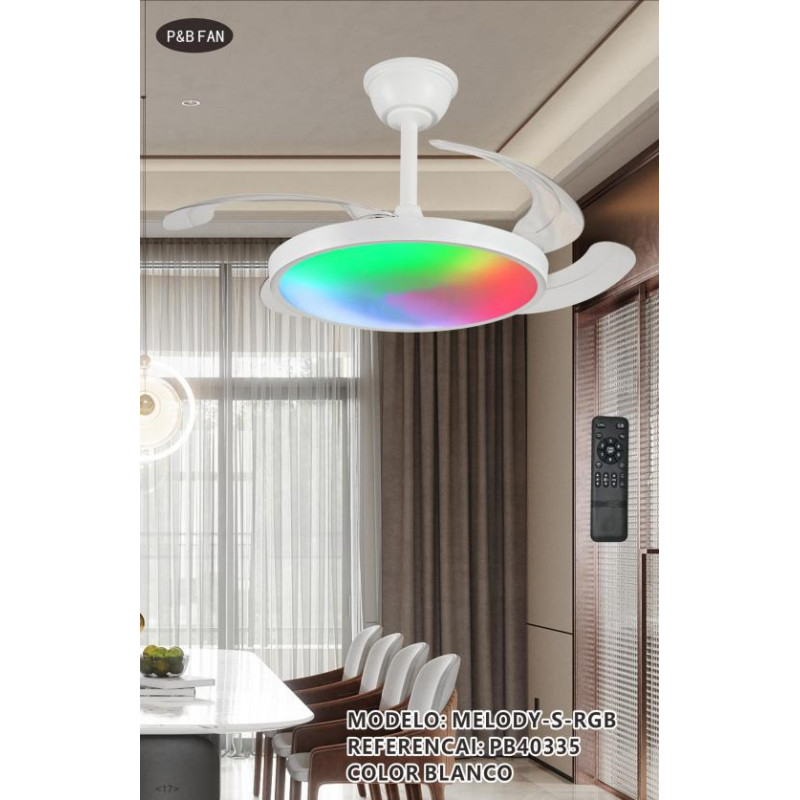 VENTILADOR MELODY S RETRACTIL 32W DIMABLE 68X30CM