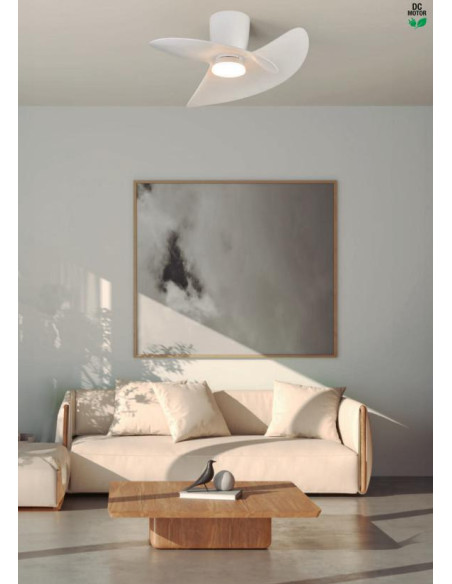 ONA  VENTILADOR CCT LED 18W BLANCO 70X34CM 8 VEL 