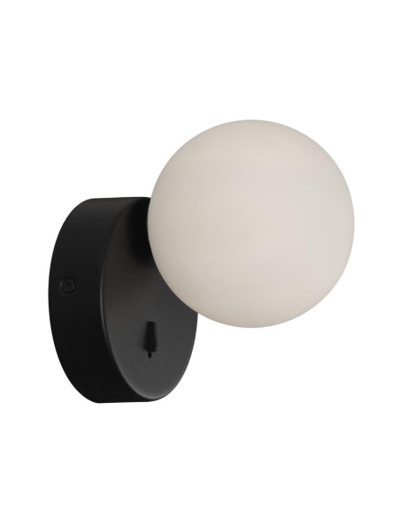 APLIQUE BASE CON INTERRUPTOR PARED 1 LUZ G9 NEGRO