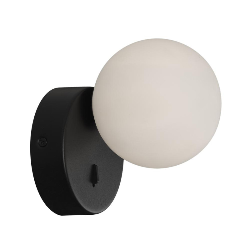 APLIQUE BASE CON INTERRUPTOR PARED 1 LUZ G9 NEGRO