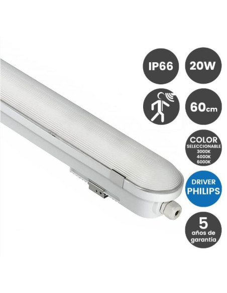 PANTALLA ESTANCA LED 20W CON SENSOR RADAR PHILIPS 