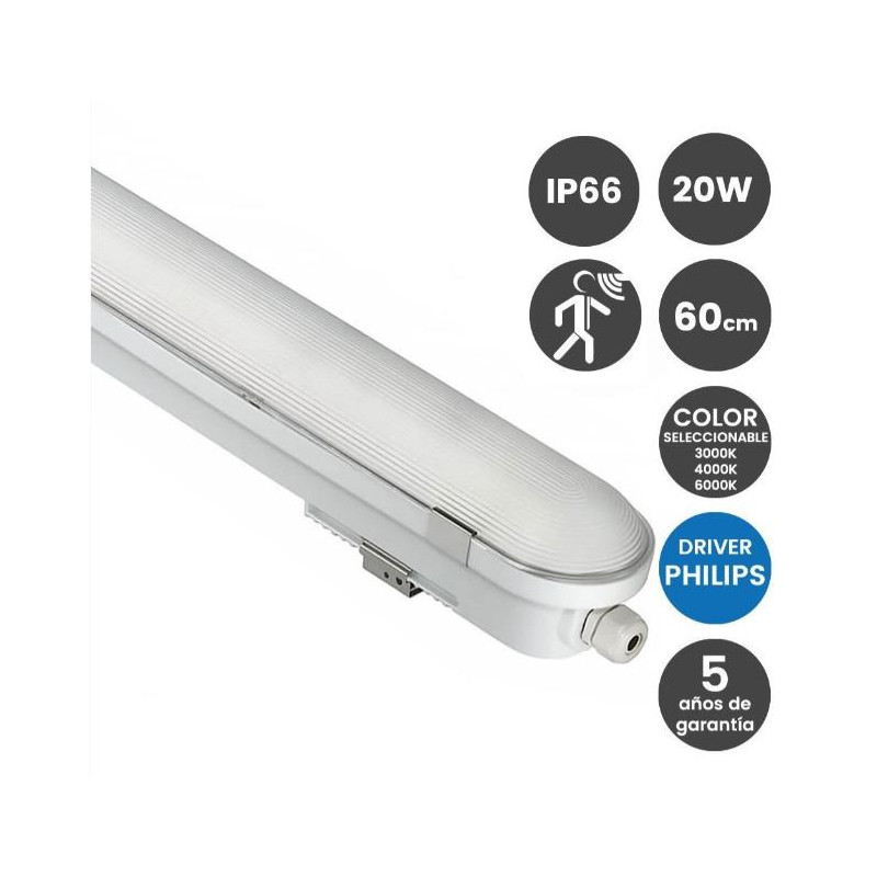 PANTALLA ESTANCA LED 20W CON SENSOR RADAR PHILIPS 