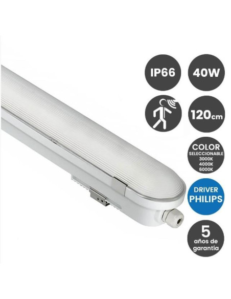 PANTALLA ESTANCA LED 40W CON SENSOR RADAR PHILIPS 