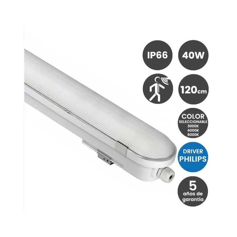 PANTALLA ESTANCA LED 40W CON SENSOR RADAR PHILIPS 
