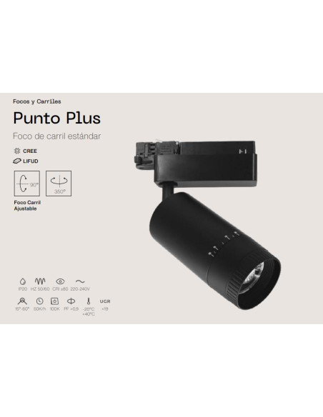 FOCO DE CARRIL PUNTO PLUS 30W BLANCO