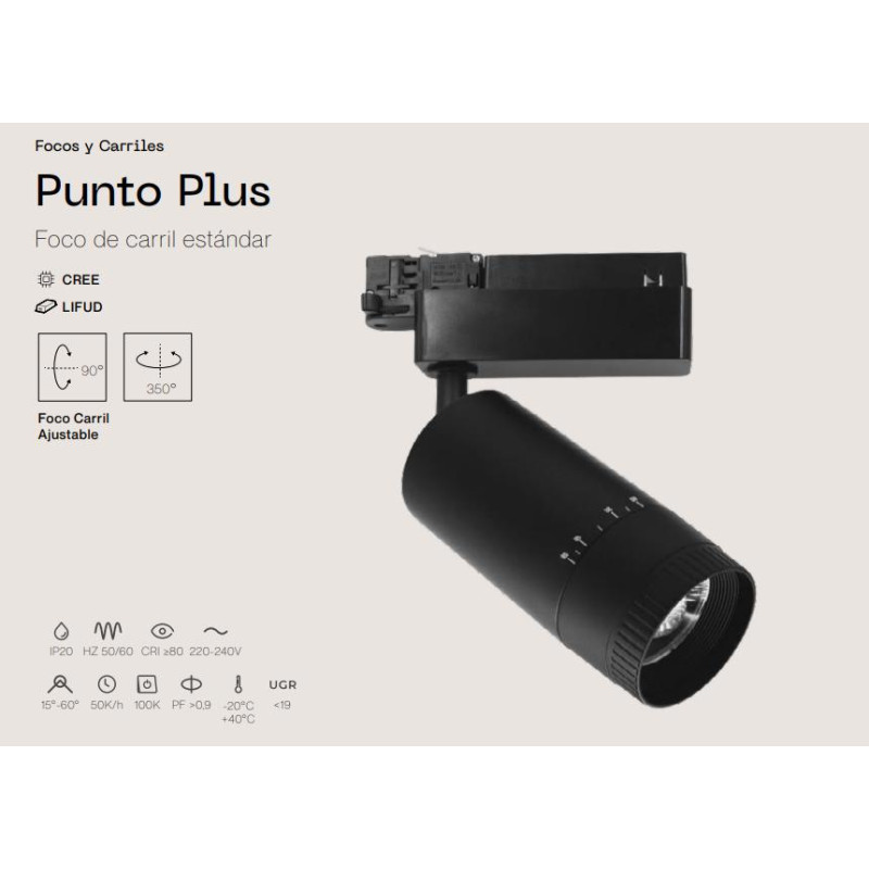FOCO DE CARRIL PUNTO PLUS 30W BLANCO