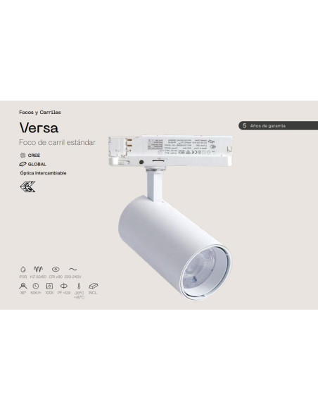 FOCO DE CARRIL VERSA 30W BLANCO