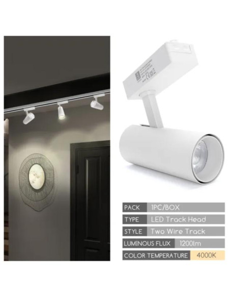 FOCO DE CARRIL MONOFASICO 15W 4000K