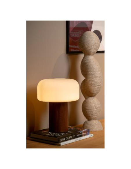 Lucide KENAN - Lámpara de mesa - Ø 22 cm - 1xE14 -
