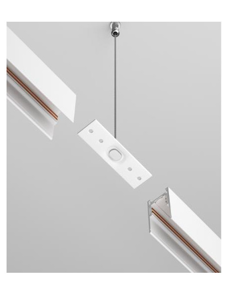 Conector recto Exility carril superficial blanco