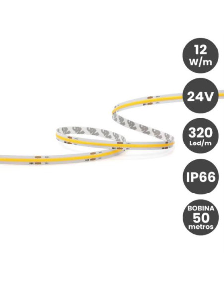 Tira LED COB 24V 12W/M GAMA PRO - 320 LED/m 1 320 
