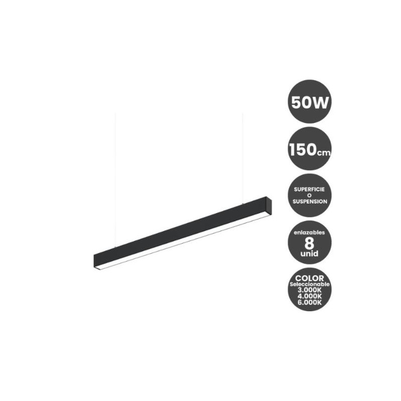 Lámpara lineal Colgante o Superficie LED 50W Inter