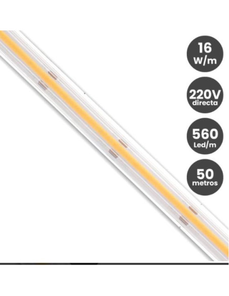 Tira LED COB 220V Directa 16W/m 560 LED/m FLIP CHI