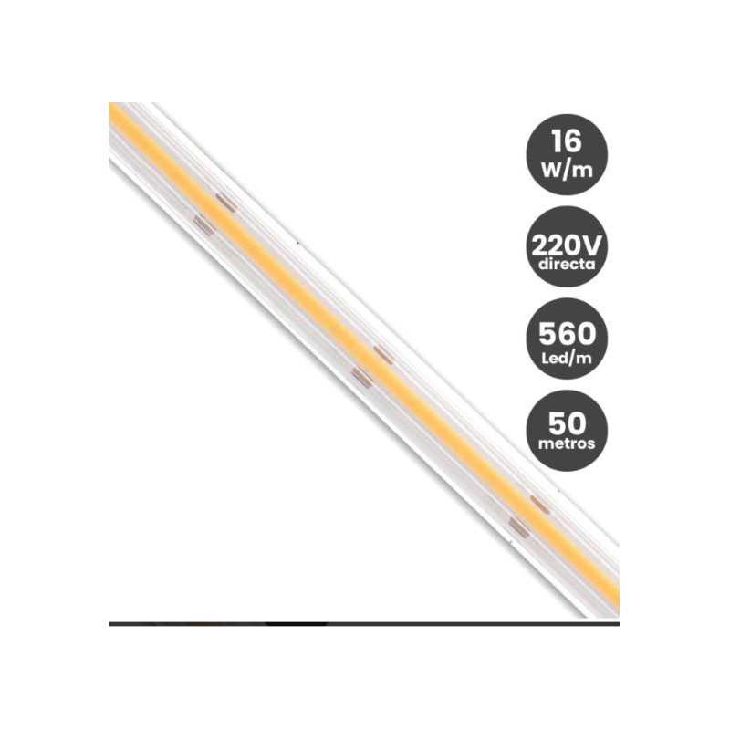 Tira LED COB 220V Directa 16W/m 560 LED/m FLIP CHI