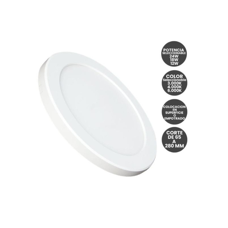 Plafón o Downlight Circular 12W-18W-24W SLIM 3CCT 