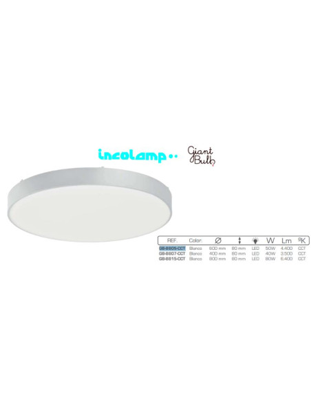 PLAFON 60CM BLANCO CON SELECTOR COLOR DE LUZ