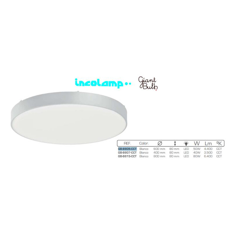 PLAFON 60CM BLANCO CON SELECTOR COLOR DE LUZ