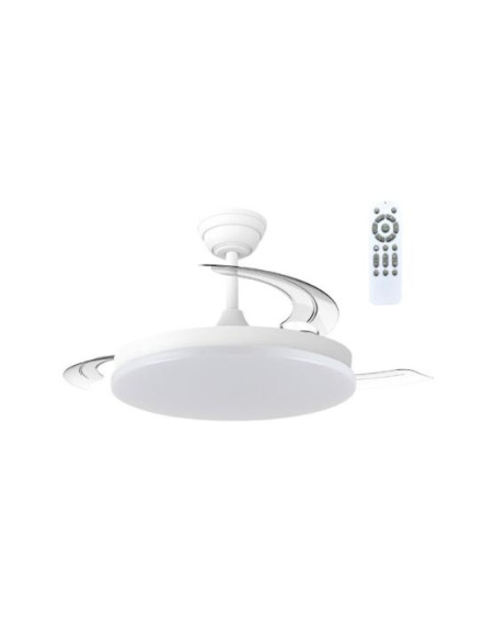 Ventilador LED aspas retráctiles Milky Eco 48W 528