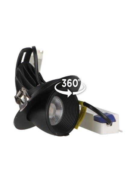 Foco Downlight Led Orientable Track Negro 15W