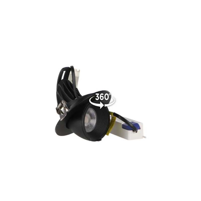 Foco Downlight Led Orientable Track Negro 15W