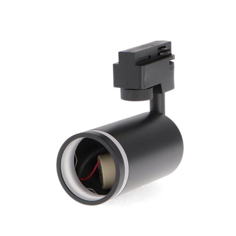 FOCO CARRIL MONOFASICO GU10 NEGRO