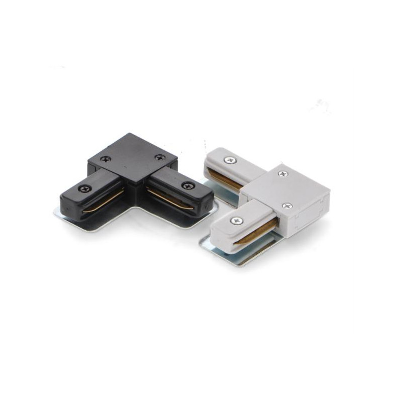 CONECTOR EN L PARA CARRIL MONOFASICO NEGRO