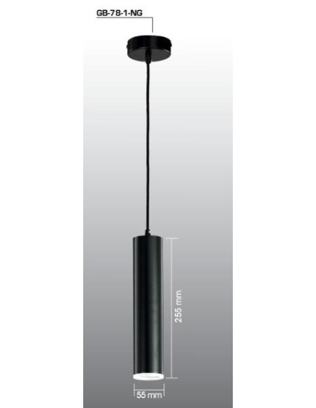 COLGANTE NEGRO  255X55 GU10 