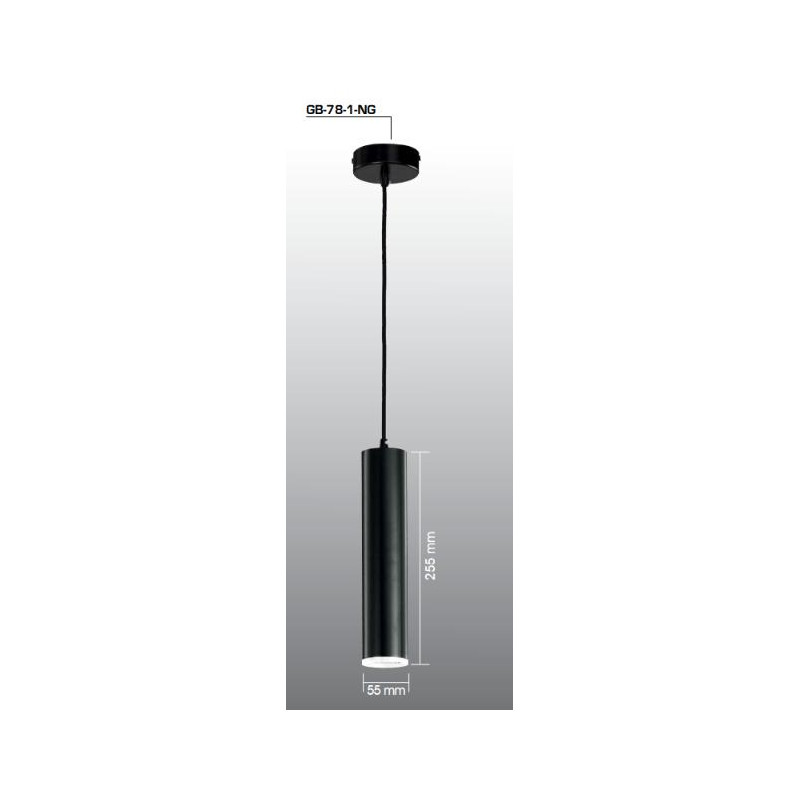 COLGANTE NEGRO  255X55 GU10 