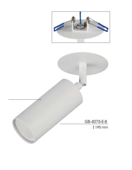 APLIQUE LECTOR GU-10 BLANCO EMPOTRABLE