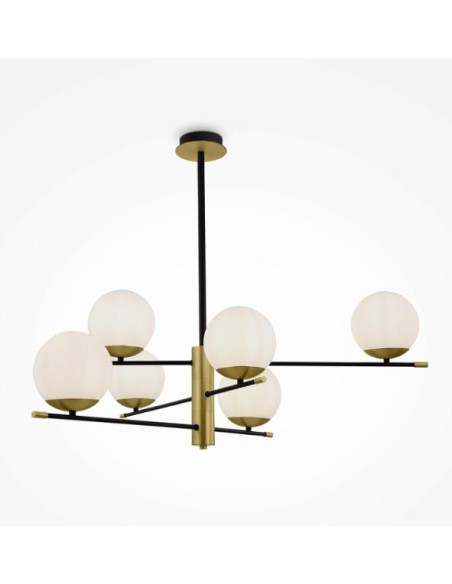 LAMPARA COLGANTE NOSTALGIA E14 6 LUCES ORO NEGRO