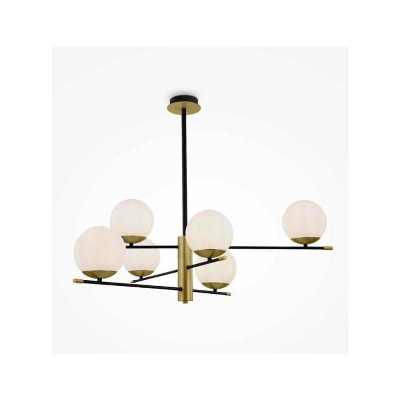 LAMPARA COLGANTE NOSTALGIA E14 6 LUCES ORO NEGRO