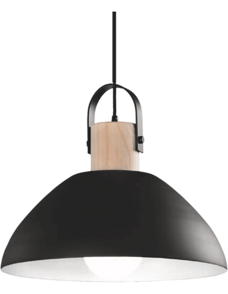 COLGANTE METAL NEGRO MADERA
