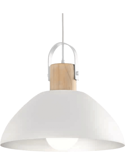 COLGANTE METAL BLANCO MADERA