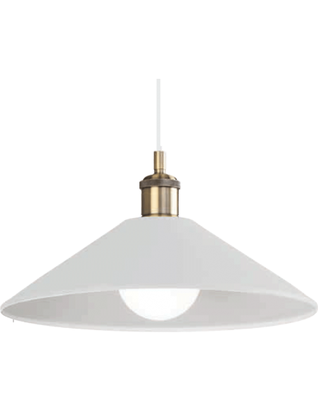 COLGANTE METAL BLANCO CUERO