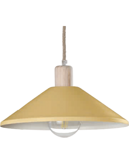 COLGANTE METAL MOSTAZA MADERA