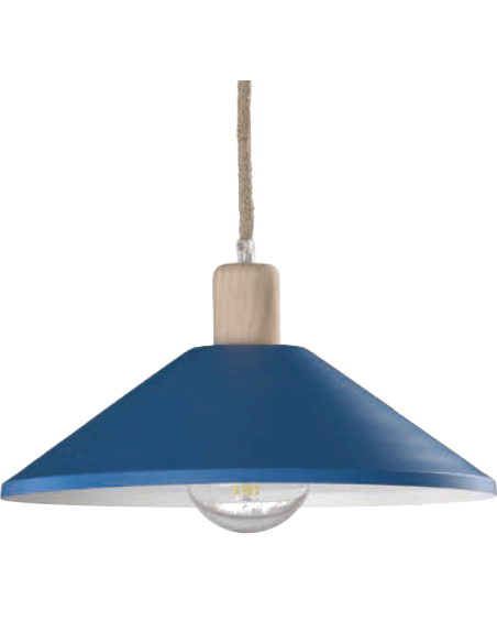COLGANTE METAL AZUL MADERA