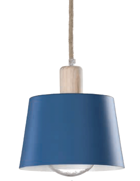 COLGANTE METAL AZUL MADERA