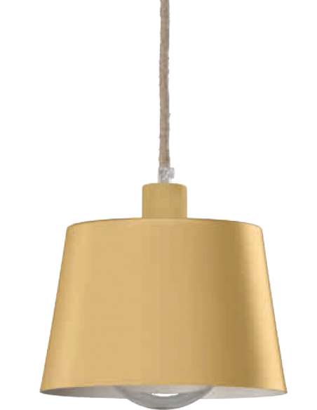 COLGANTE METAL MOSTAZA MADERA