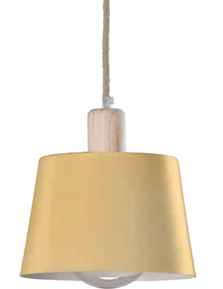 COLGANTE METAL MOSTAZA MADERA