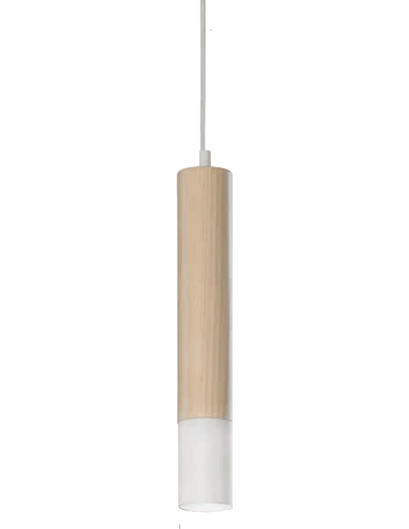 COLGANTE MADERA BLANCO GU10