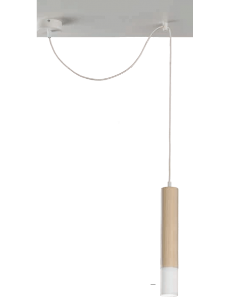 COLGANTE MADERA BLANCO GU10